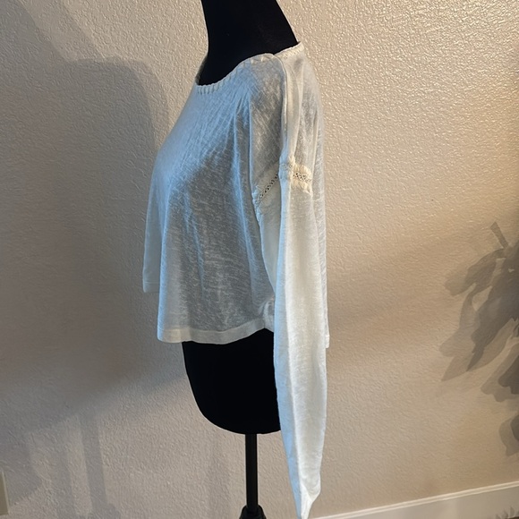 Amuse Society Kaia LS crop Long Sleeve Embroidered Knit Top 0103 - Picture 5 of 8